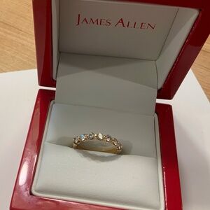 James Allen Diamond Band Anniversary Ring 14K Yellow Gold 0.50ctw Seven Stone